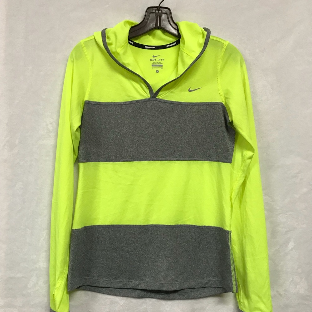 Nike Dri Fit Running Top Hoodie Thumbholes a5 S